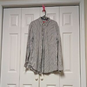 Men's Black and White Checkered Shirt
